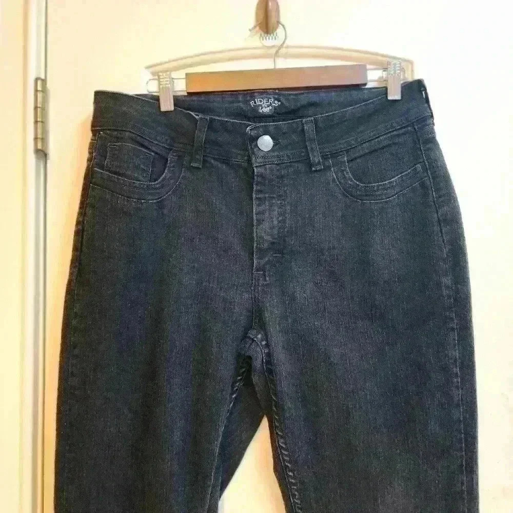P2013 Riders by Lee black charcoal 14long bootcut jeans - Picture 3 of 7